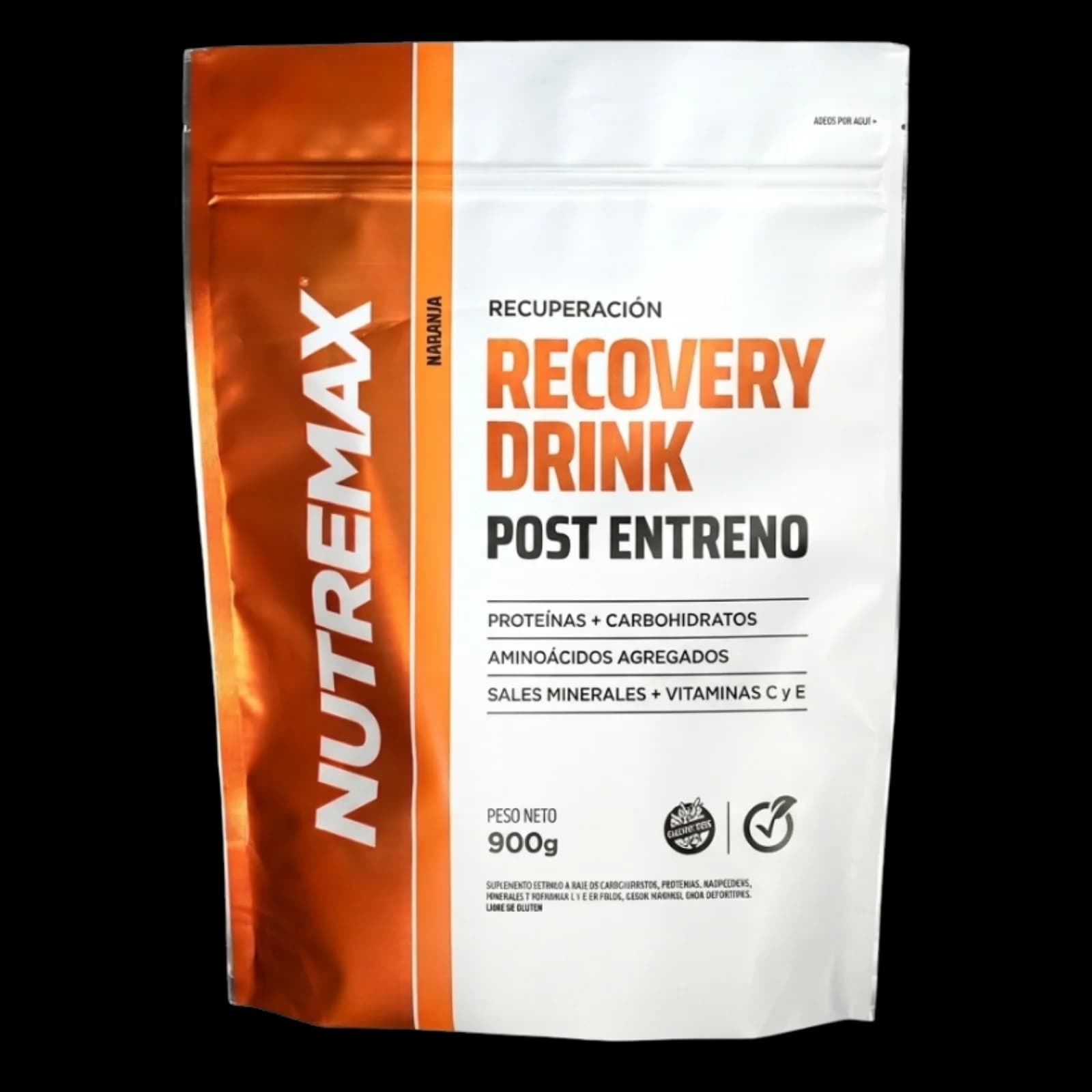 Nutremax Recovery Drink Post Entreno 900g Naranja