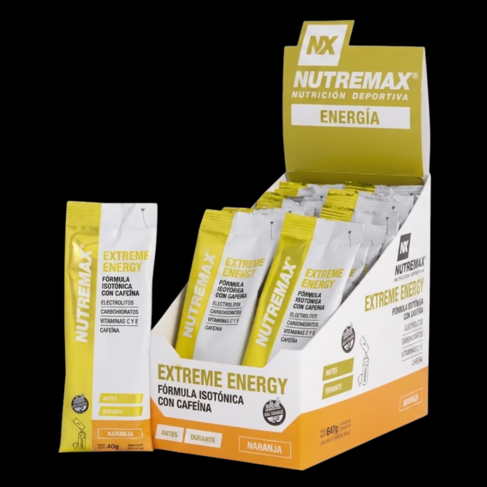 Nutremax Extreme Energy Sobres Caja 20 Naranja