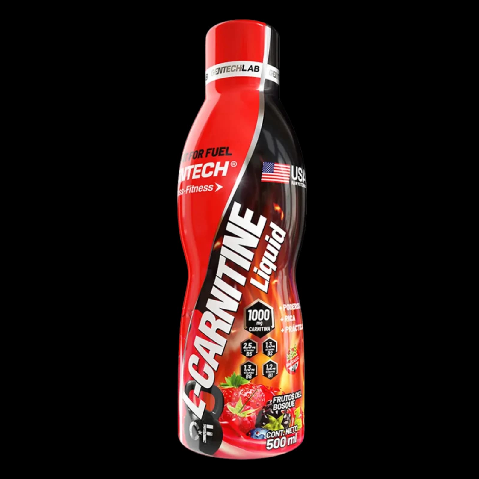 Gentech L-Carnitina Líquida 500cc Frutos del Bosque
