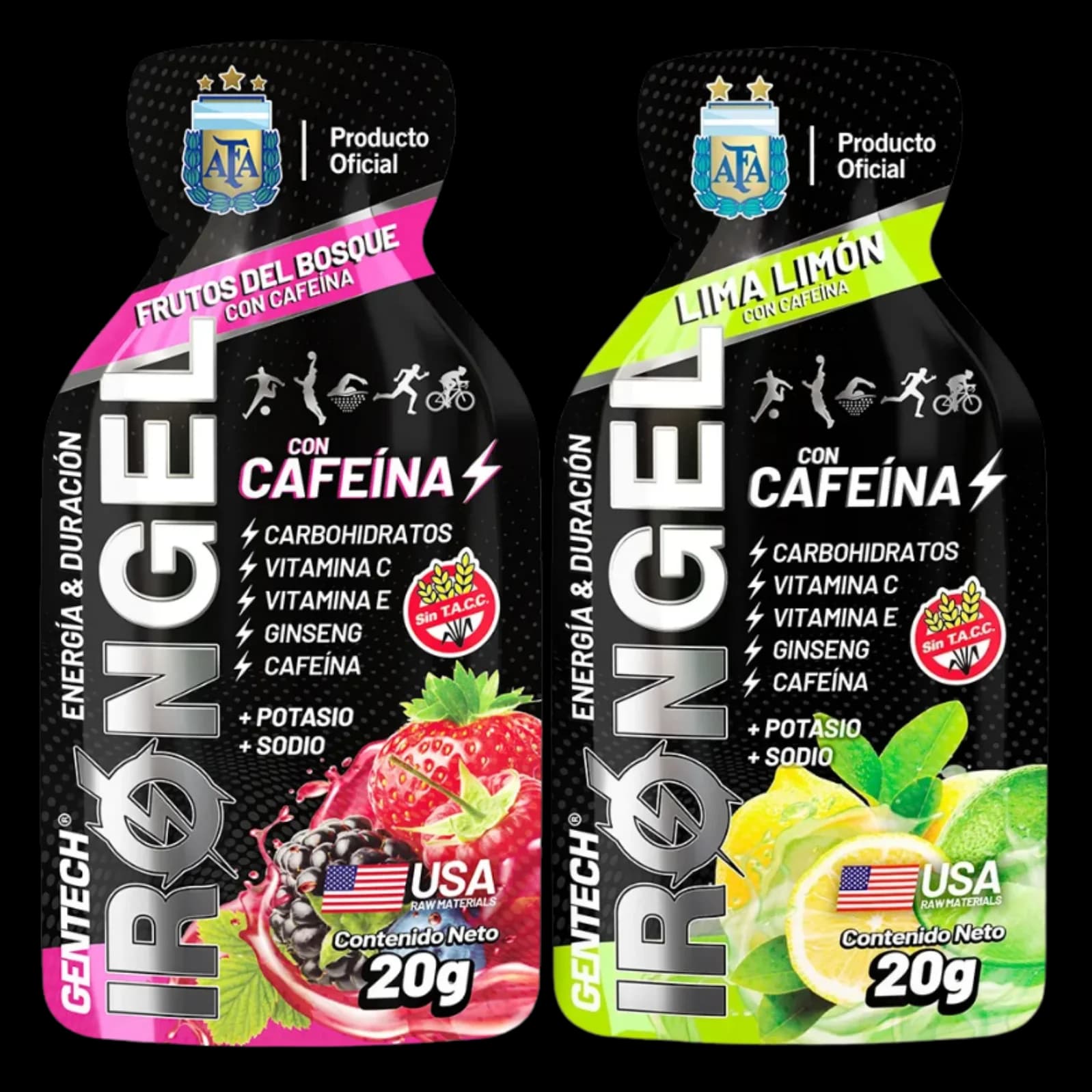 Gentech IronGel con Cafeína sabores