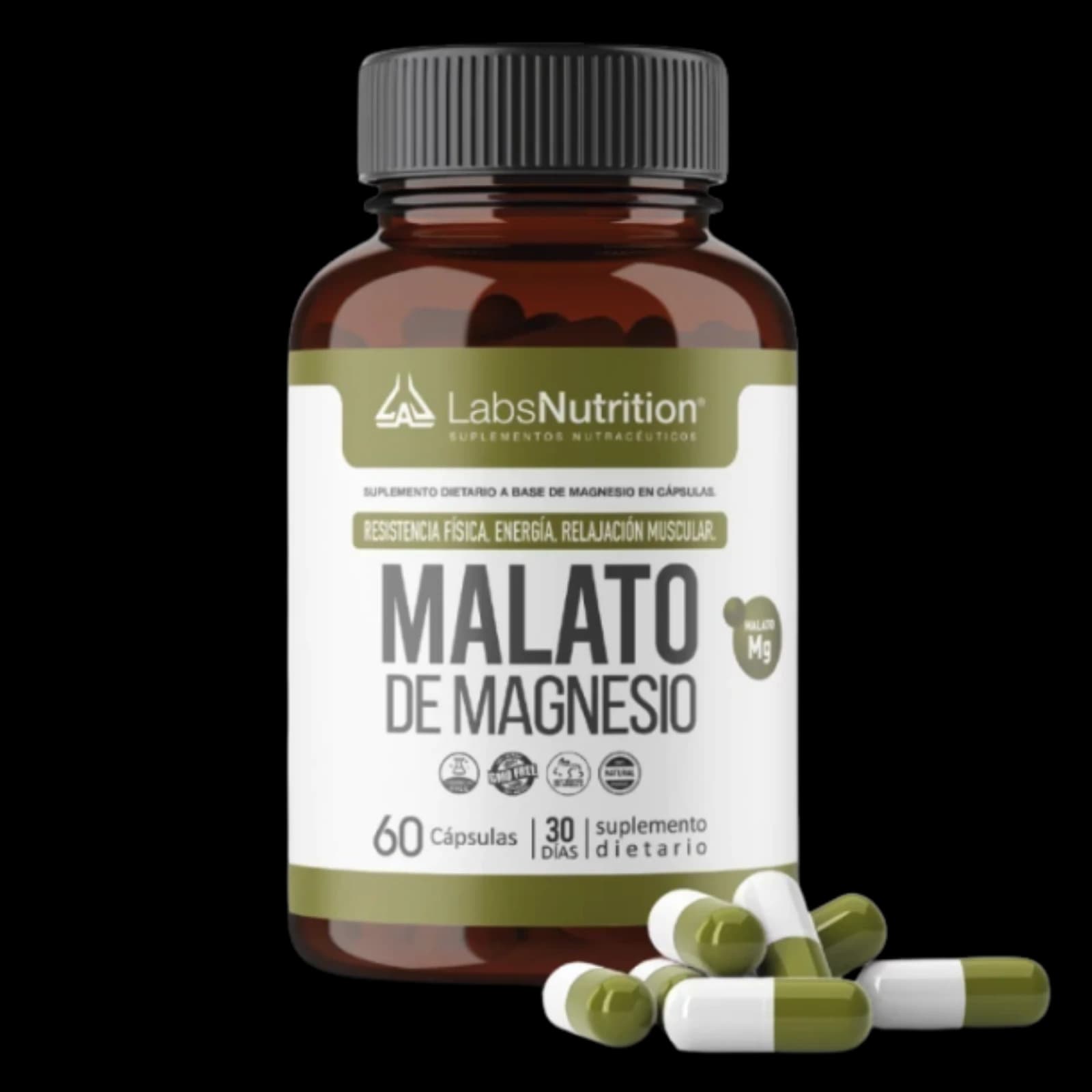 Labs Nutrition Malato de Magnesio - 60 cápsulas