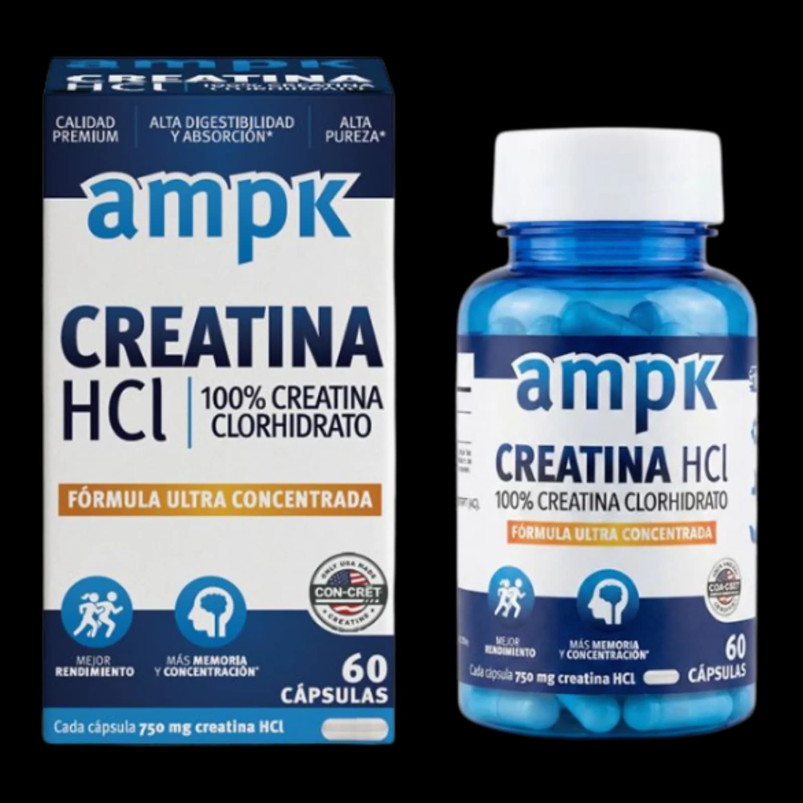 AMPK Creatina HCL Clorhidrato 60 cápsulas