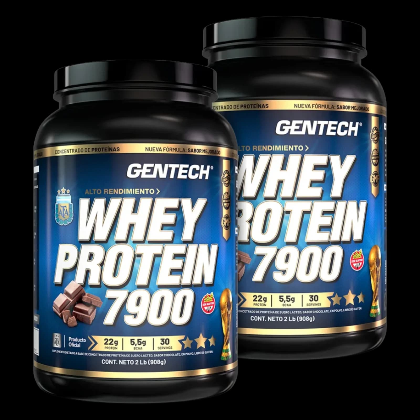 Combo Gentech Whey Protein 7900 AFA 2Lb x2