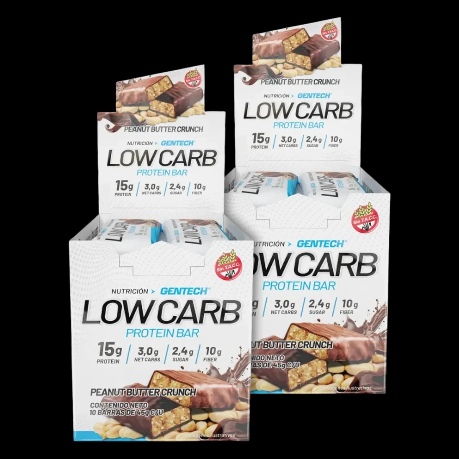 Combo Gentech Low Carb Protein Bar - Caja 10 unidades x2