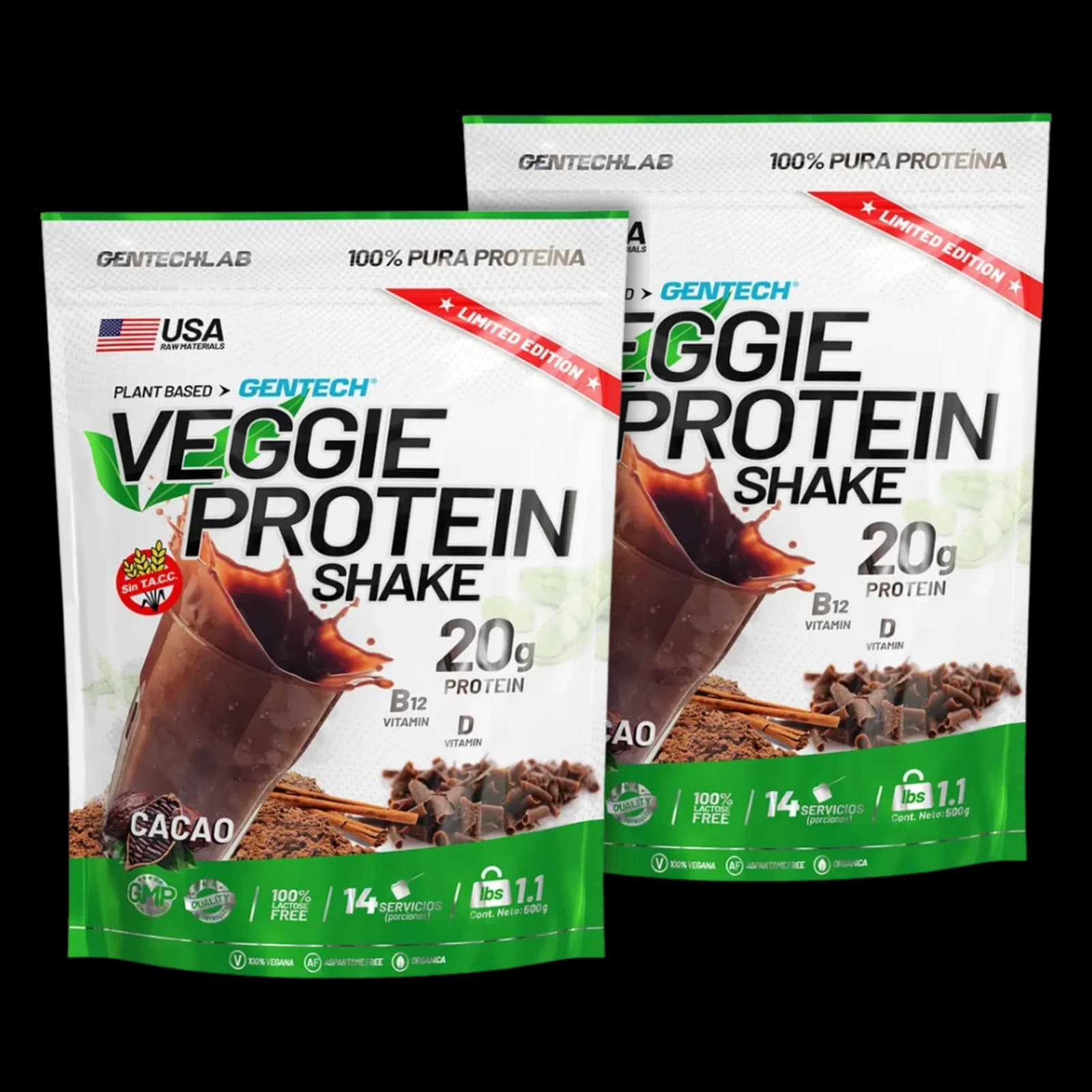 Combo Gentech Veggie Protein Shake 1.1Lb x2
