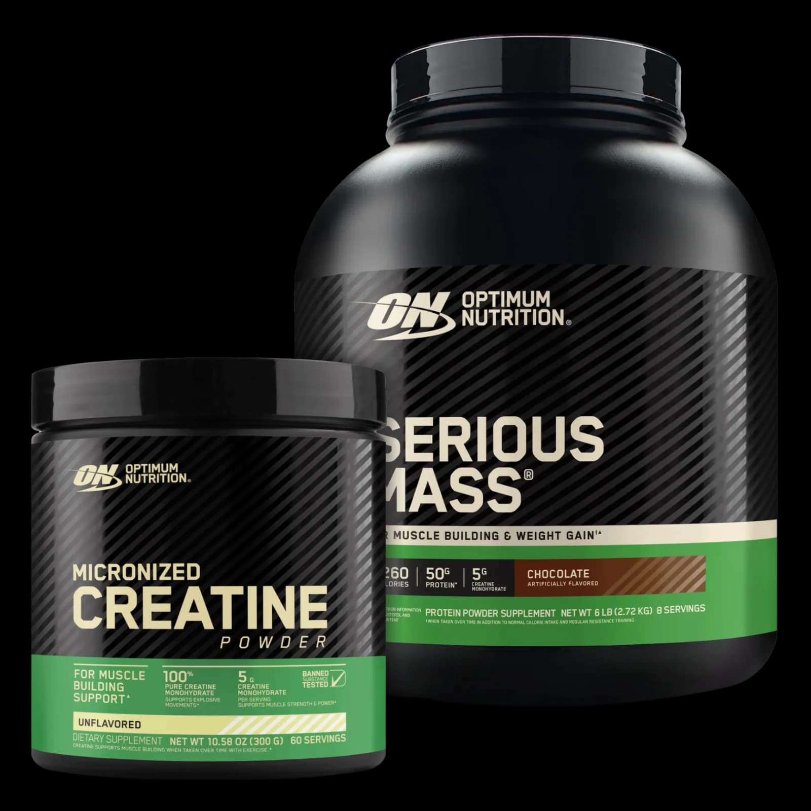 Combo Optimum Nutrition Serious Mass 6lbs + Creatina 300g