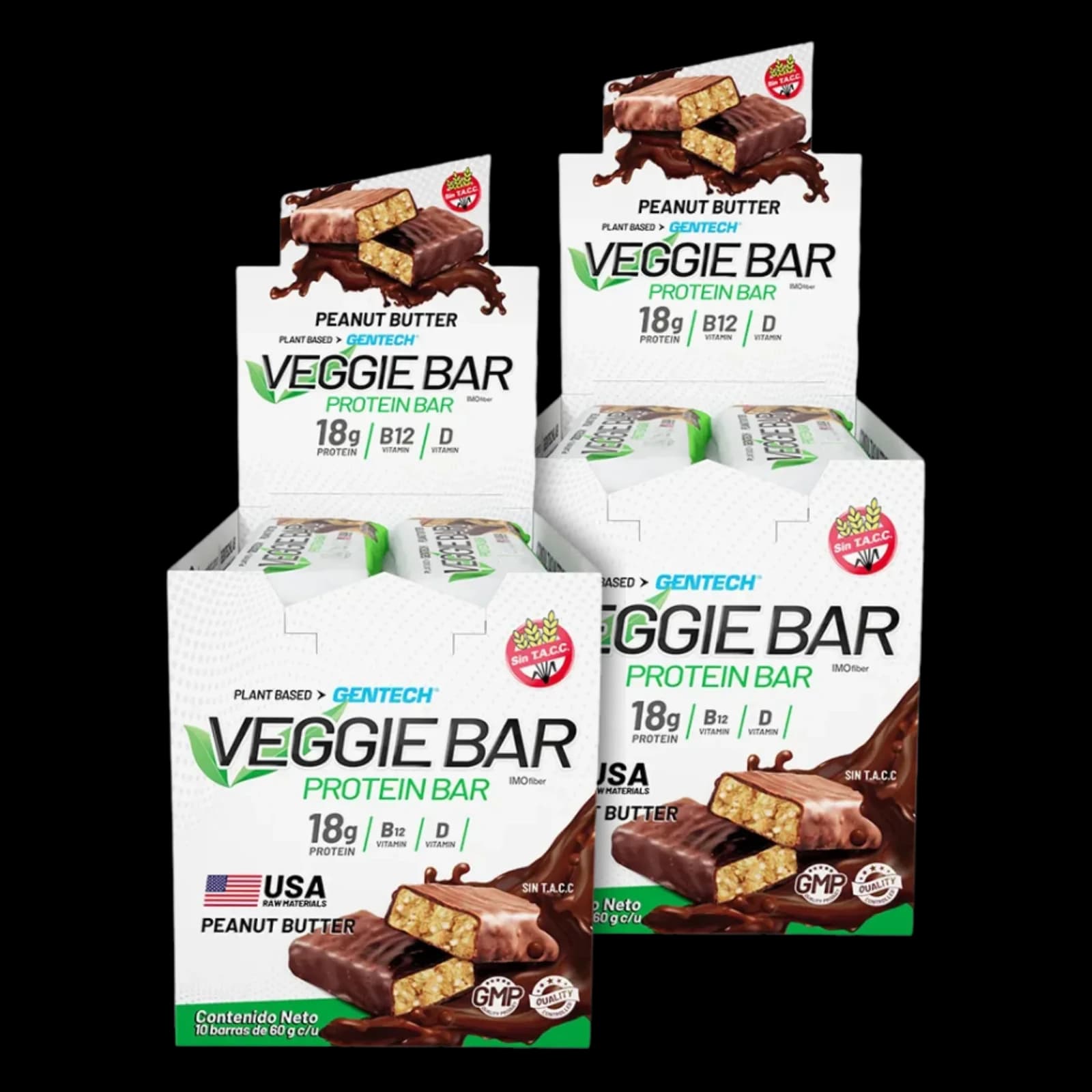Combo Gentech Veggie Bar - Caja 10 unidades x2