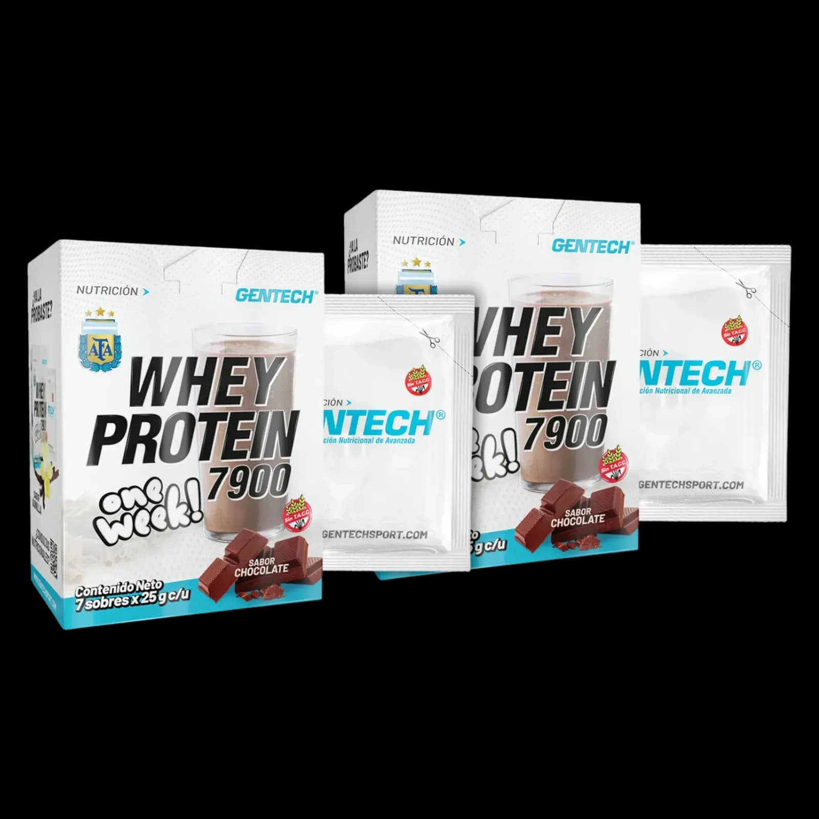 Combo Gentech One Week Whey Protein AFA (7 sobres) x2