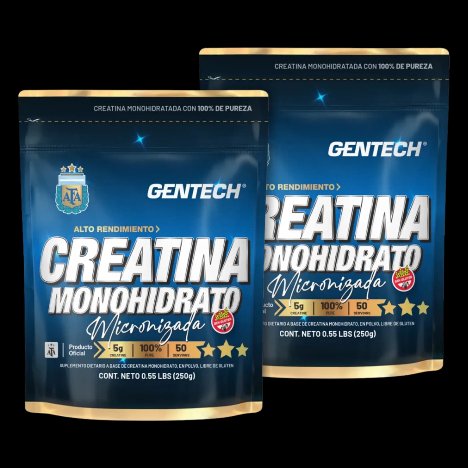 Combo Gentech Creatina Monohidrato Micronizada 250g x2