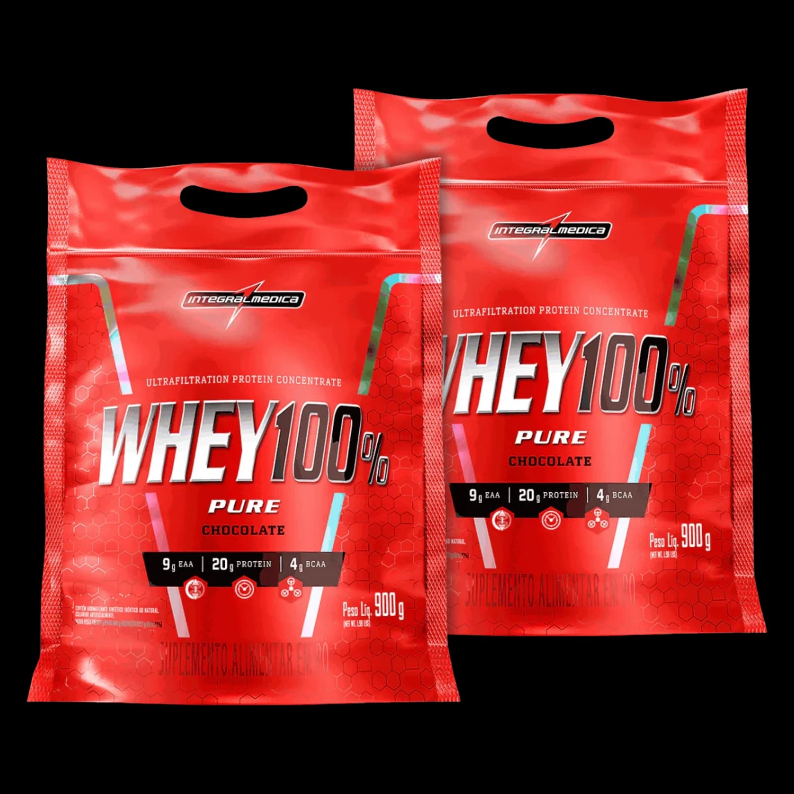 Combo Integral Medica Whey Protein 100% 900g x2