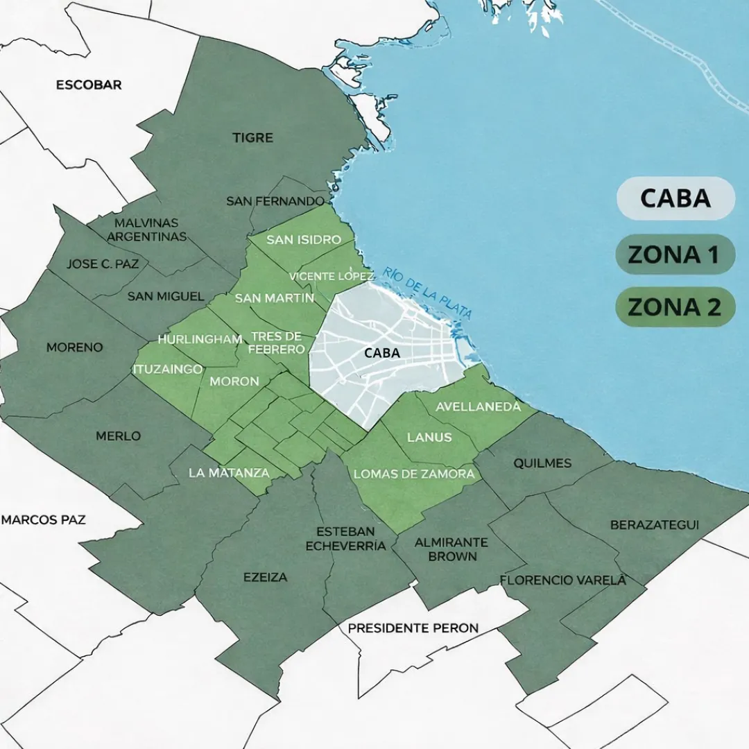 Mapa de zonas de envío Suplementate