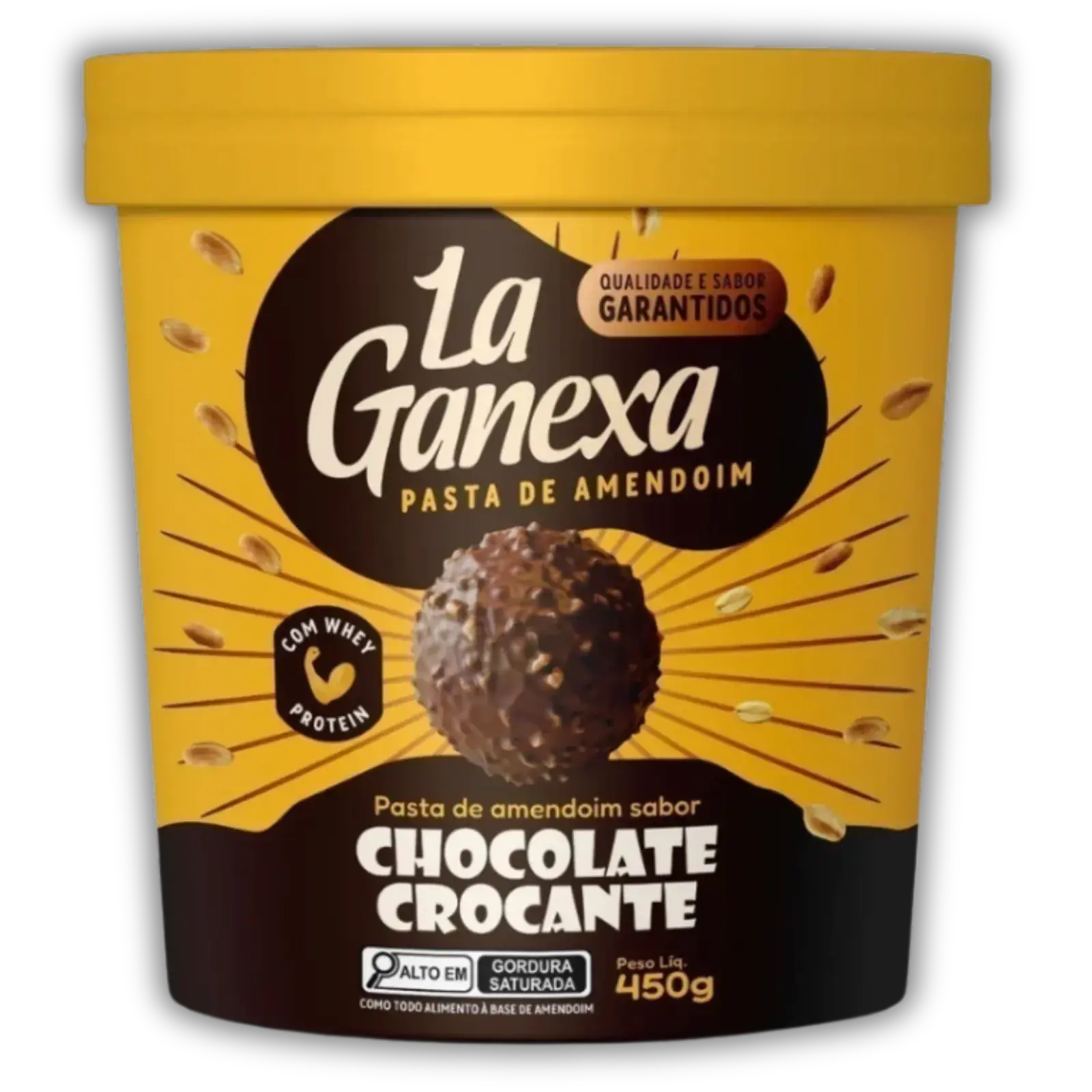 La Ganexa Pasta Mani Chocolate Crocante con Whey Protein 450g — imagen 1