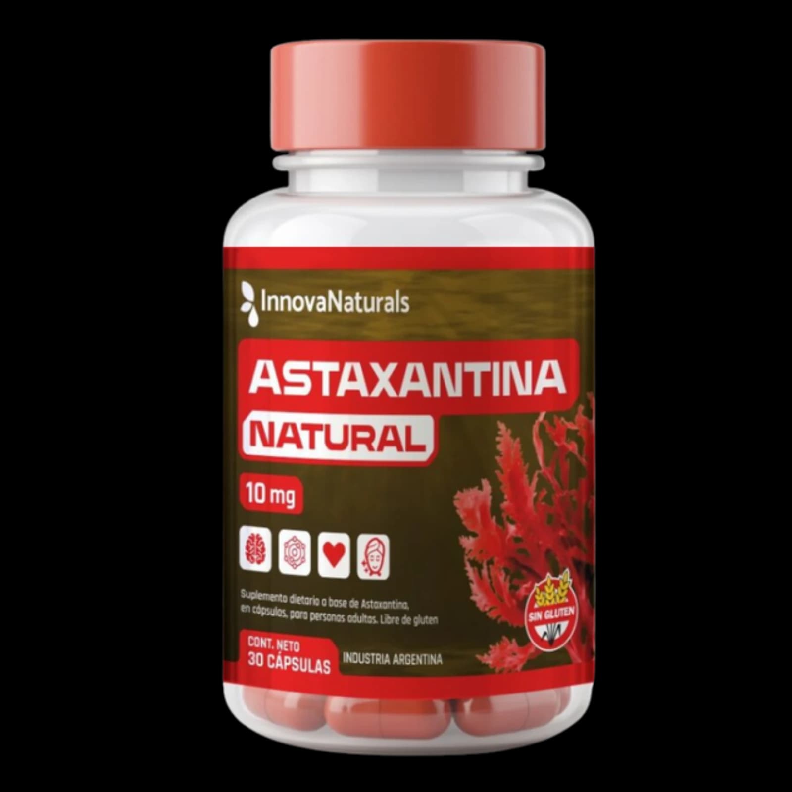 InnovaNaturals Astaxantina Natural 10mg – 30 cápsulas — imagen 1