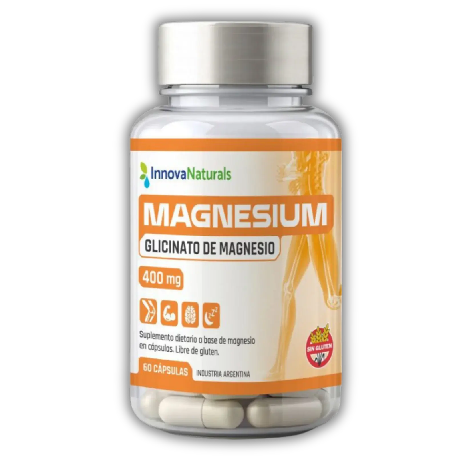 InnovaNaturals Glicinato de Magnesio – 60 cápsulas — imagen 1